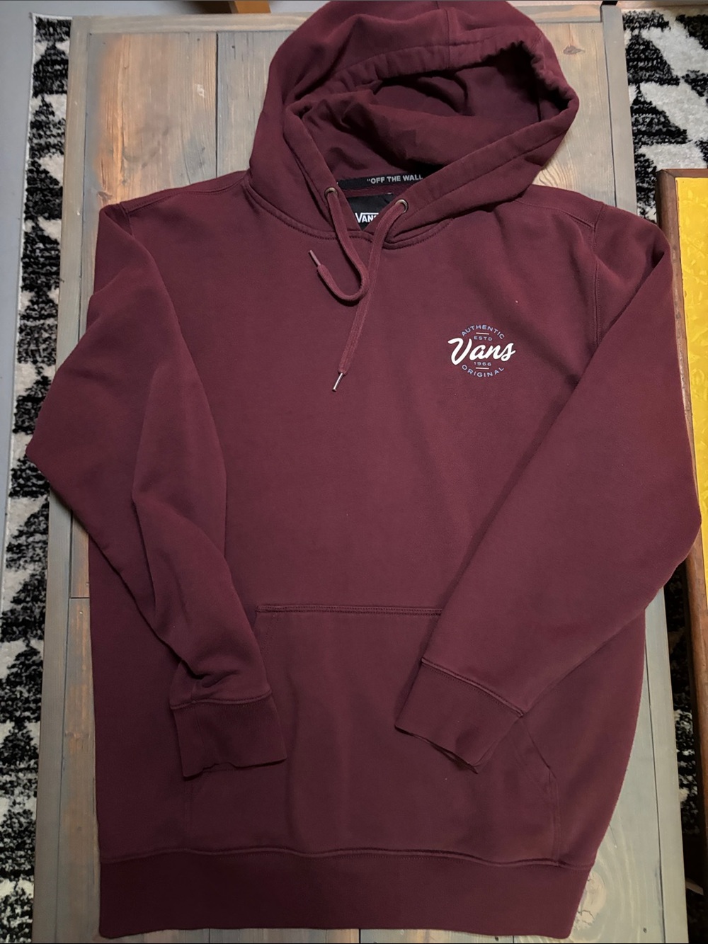 Vans Burgundy Pullover Hoodie with White Chest Logo